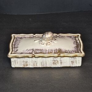 Royal Haeger 22K Gold Tweed Pedestal Box